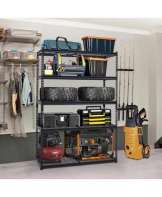 48x24x72 Inch Garage Shelving Heavy Duty, Storage Shelves 2500Lbs Capacity, Adjustable Metal Shelving Unit, 5 Tier Industrial Shelves for Basement Workshop