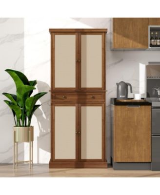 4-Door Storage Cabinet with 1 Drawer and 4 Adjustable Shelves for Home Organization