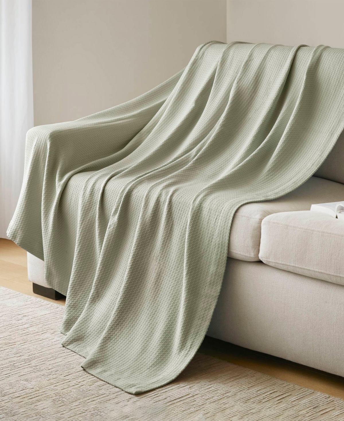 Madison Park Egyptian Cotton Blanket, Twin In Green