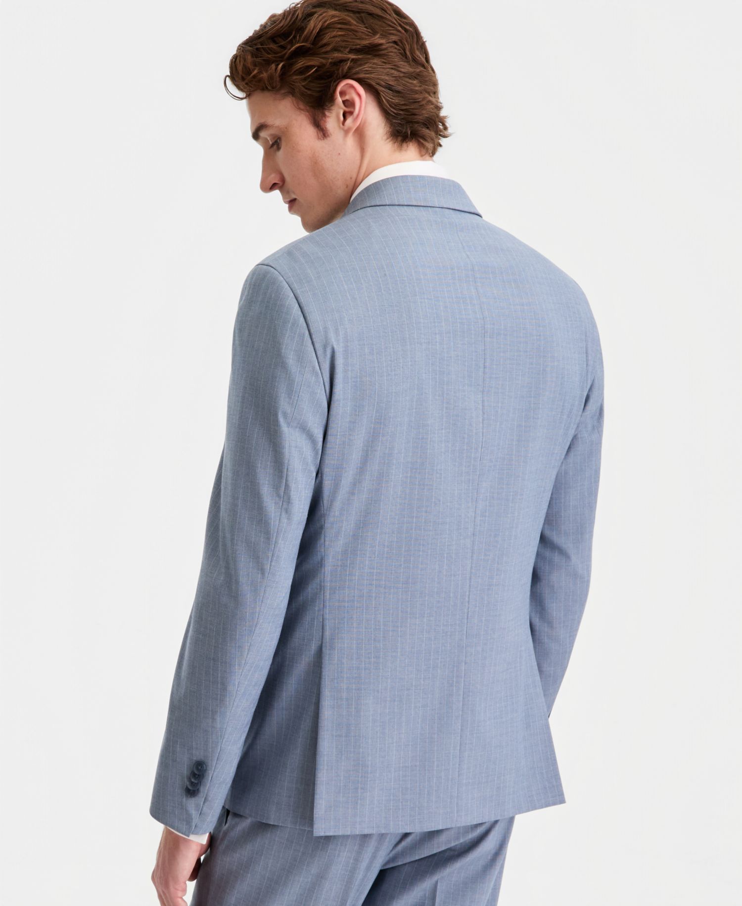 Men's Pinstripe Slim-Fit Techni-Cole Suit Separate Jacket