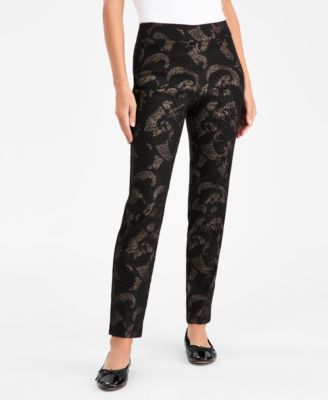 Women's Metallic Jacquard Pull-On Pants, Macy's Exclusive