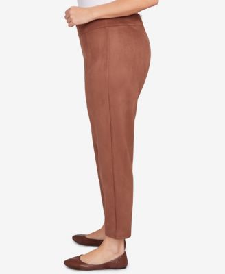 Plus Size Solid Faux Suede Pants
