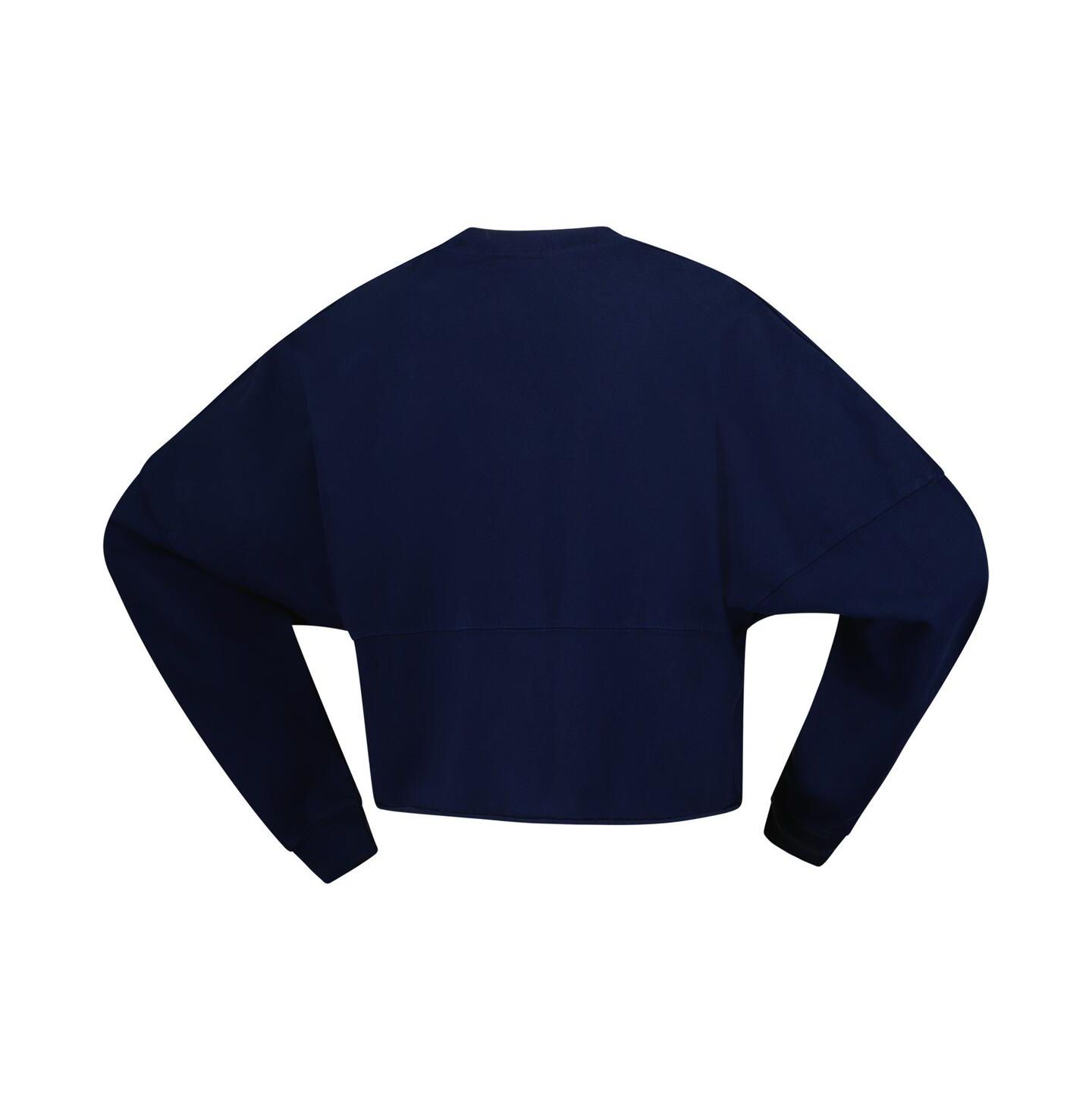 Женская футболка Spirit Jersey Navy Indiana Fever Jumbo Print Oversized Cropped Long-Sleeve — фото 2
