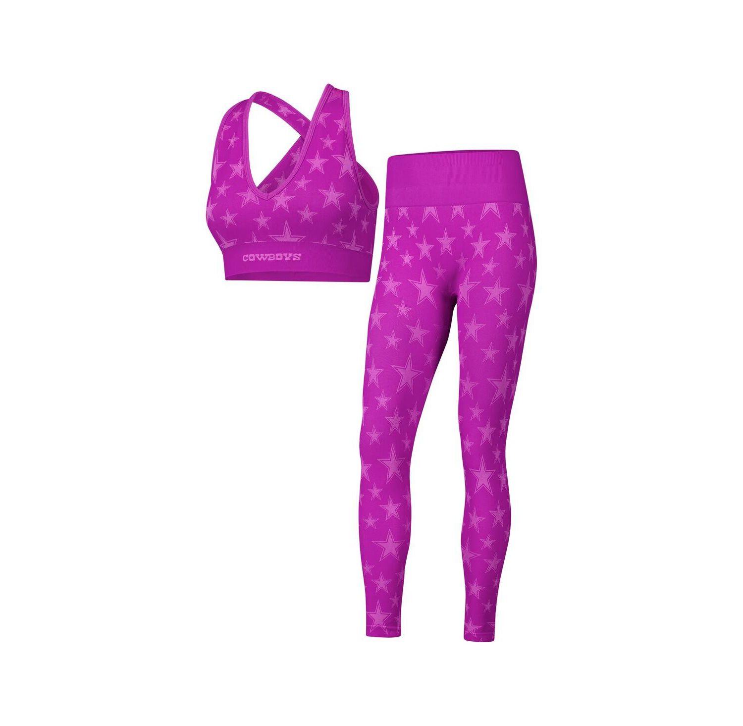 Women's 2-Piece Purple Dallas Cowboys Seamless Bra Legging Knit Set