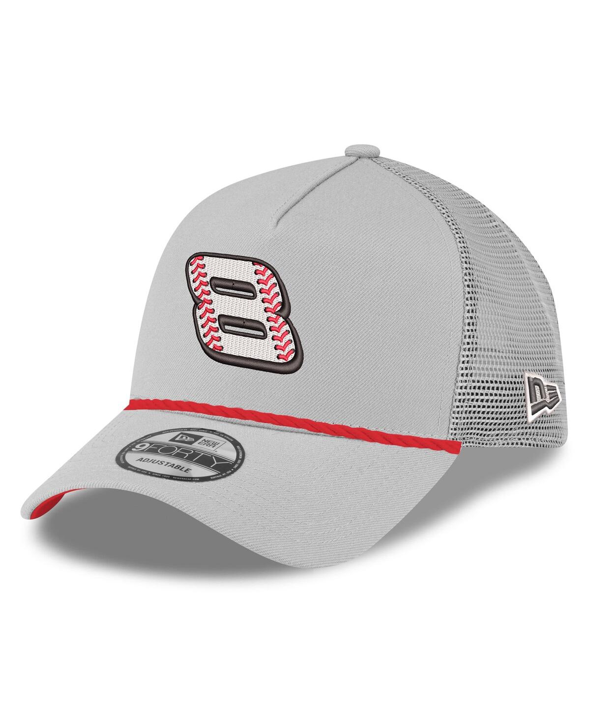 New Era Men's Gray Dale Earnhardt Jr. Budweiser 9forty A-frame Trucker Adjustable Hat In Gray
