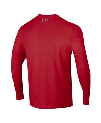Men's Red Maryland Terrapins 2025 Sideline Football Performance Long Sleeve T-Shirt