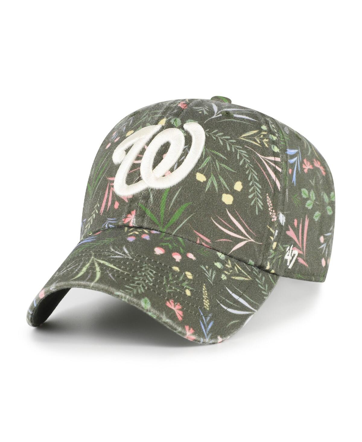 47 Brand Women's Olive Washington Nationals Moss Verbena Clean Up Adjustable Hat In Green