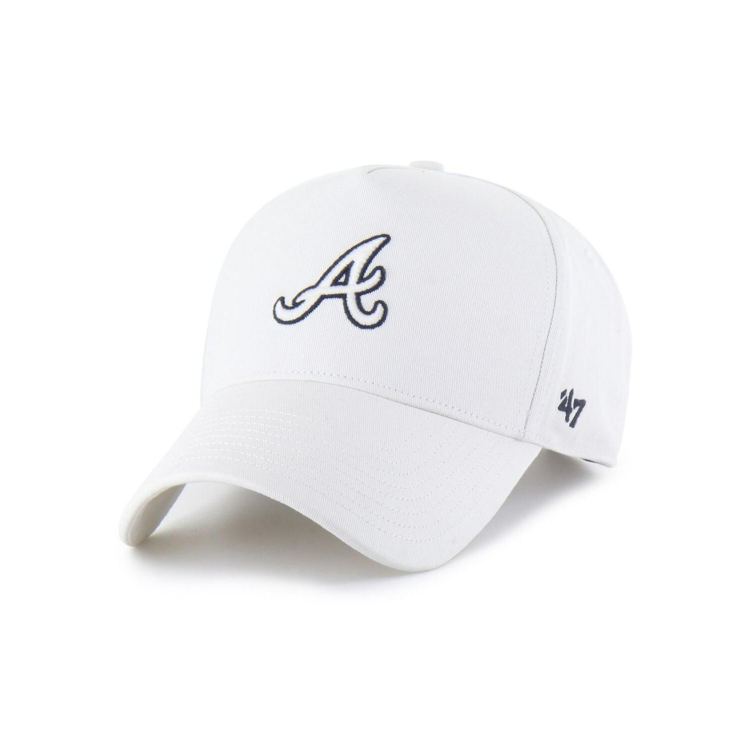 Men's White Atlanta Braves Foundational Pinch Offside Adjustable Hat