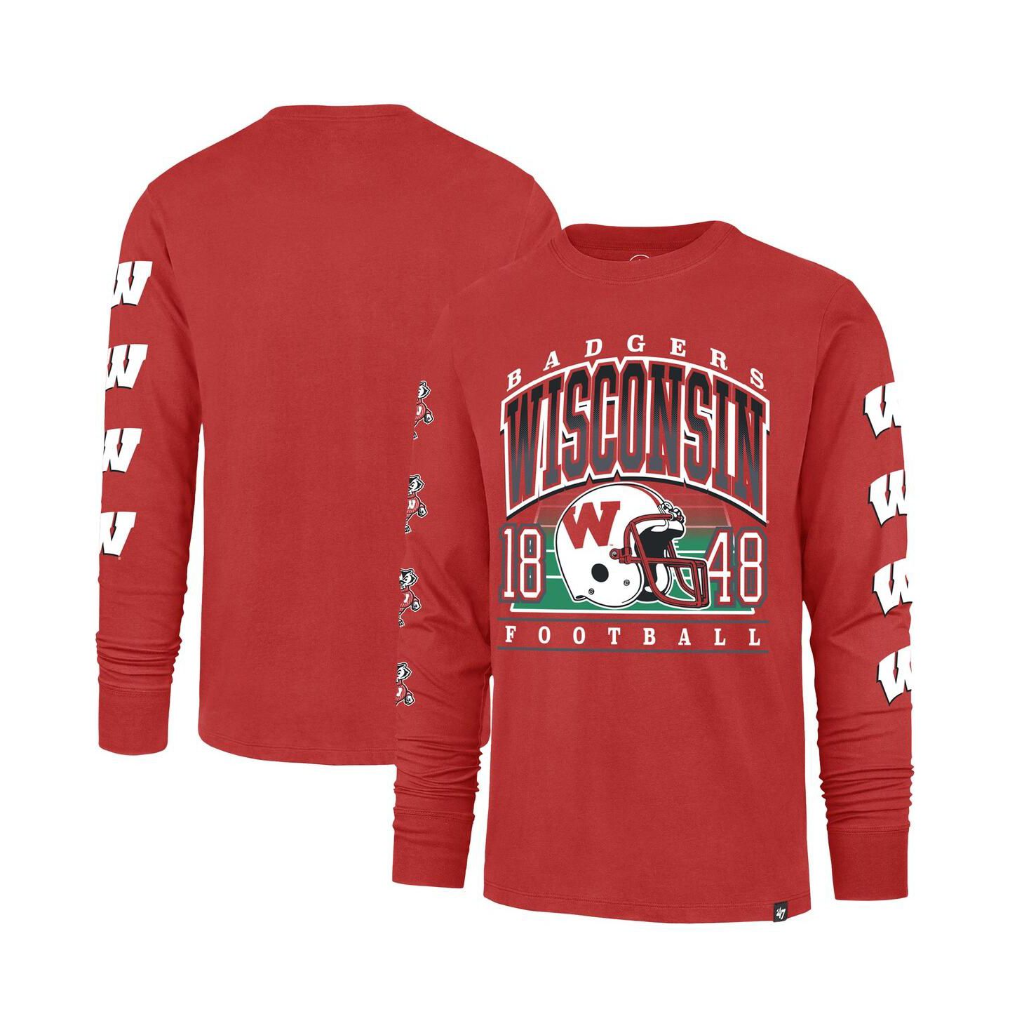 Мужская футболка '47 Brand Red Wisconsin Badgers Go Big Long Sleeve — фото 1