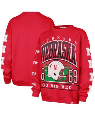 '47 Brand - Women's Scarlet Nebraska Huskers Go Big Oversized Pullover Sweatshirt