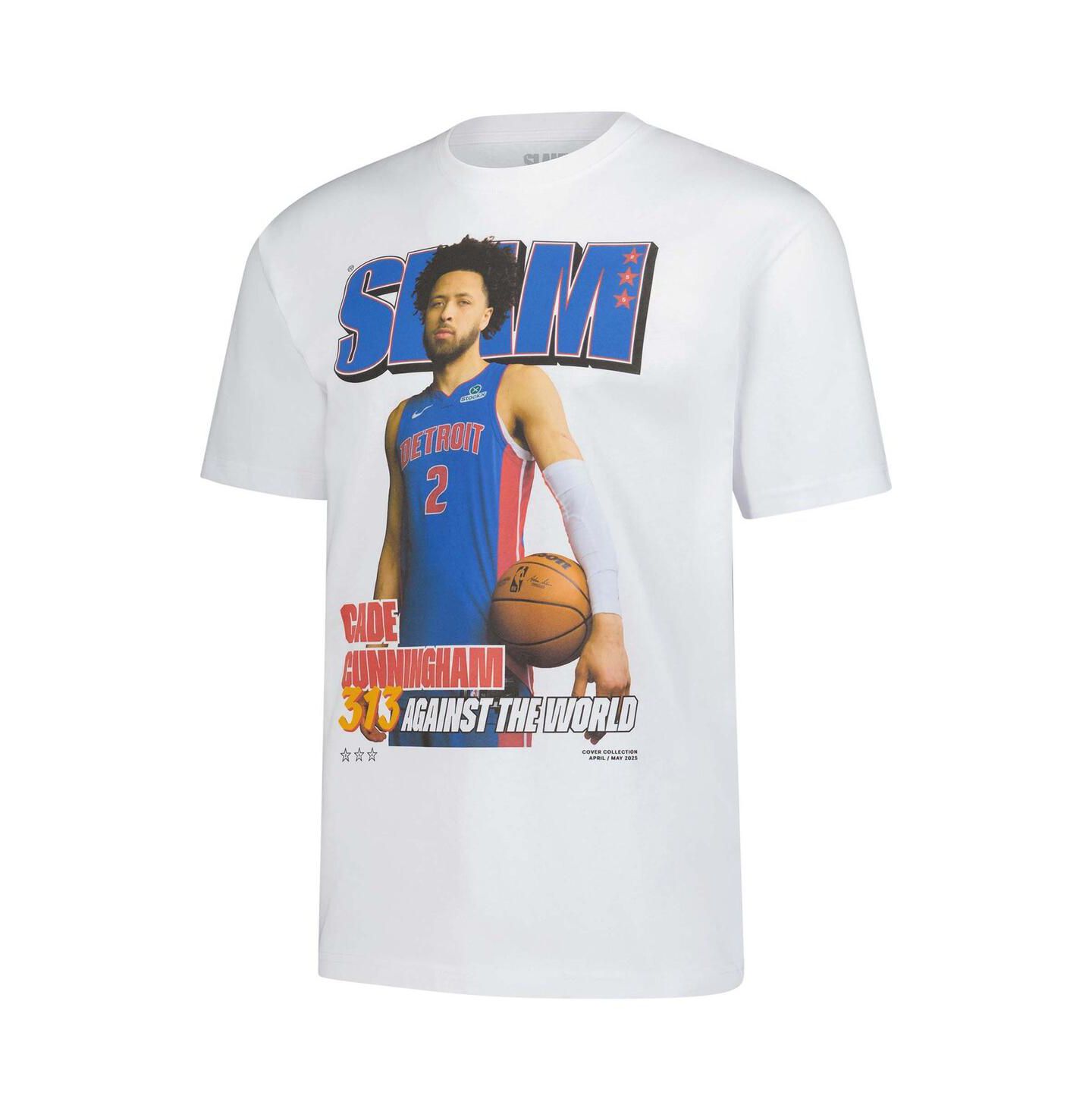 Футболка Slam Cade Cunningham White Detroit Pistons April/May 2025 Cover Graphic — фото 4