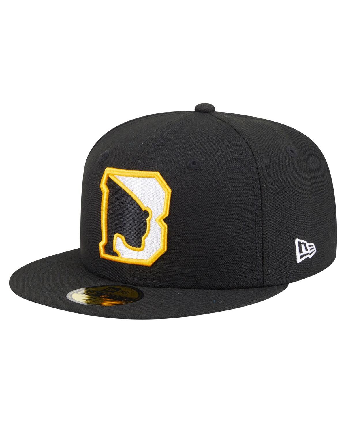 New Era Men's Black Boston Bruins Deceptor 59fifty Fitted Hat In Black