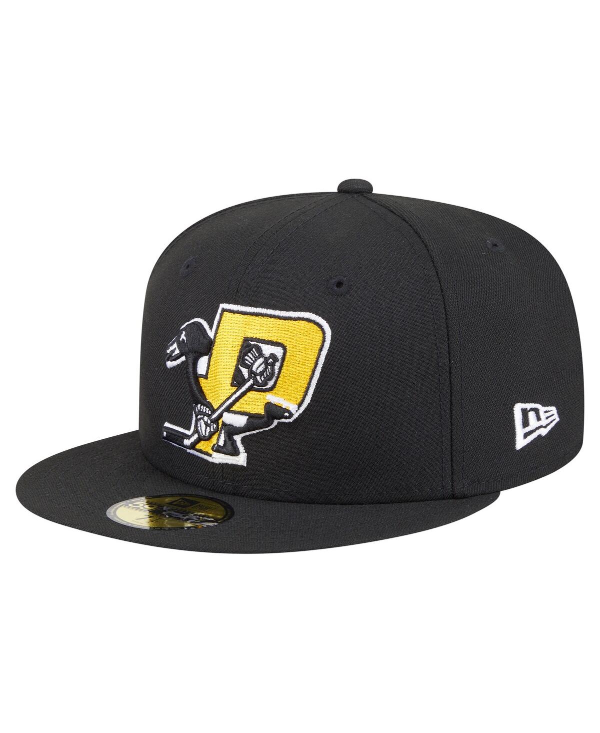 New Era Men's Black Pittsburgh Penguins Deceptor 59fifty Fitted Hat In Black