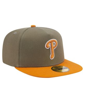 Men's Olive/Orange Philadelphia Phillies Two-Tone Color Pack A-Frame 59FIFTY Fitted Hat
