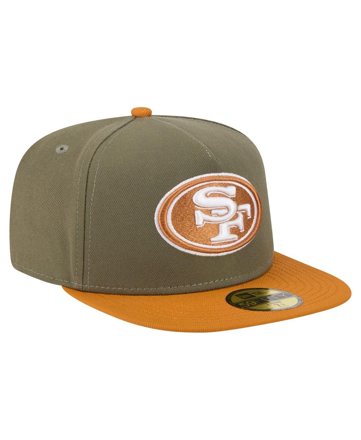 New Era Men's Olive/brown San Francisco 49ers Color Pack A-frame 59fifty Fitted Hat In Multi