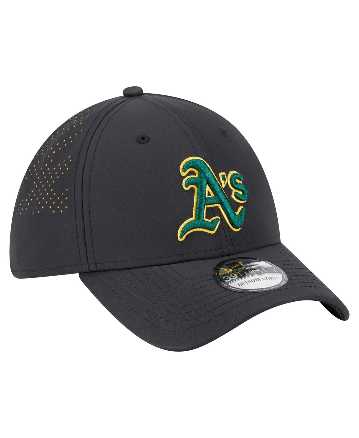 New Era Men's Black Athletics Night 39thirty Flex Hat In Black