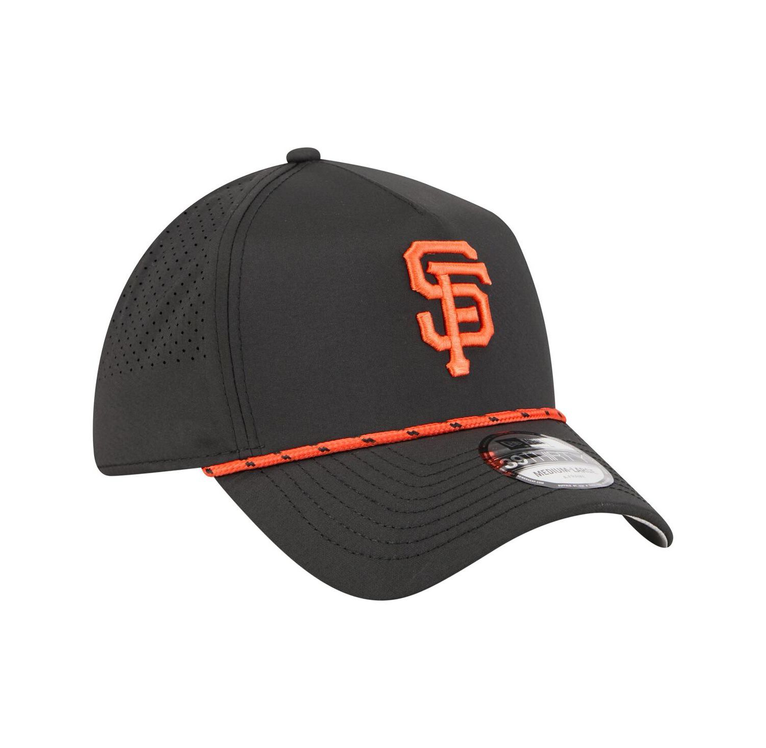 Men's Black San Francisco Giants 39THIRTY A-Frame Perforated Flex Hat