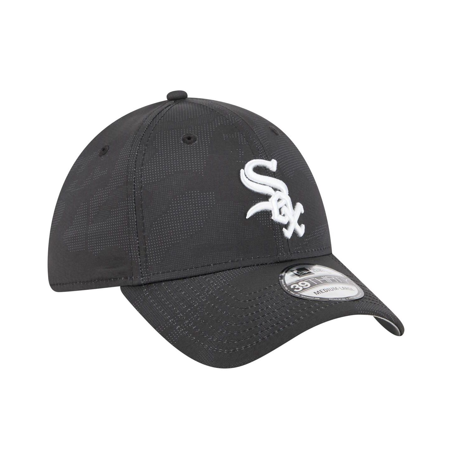Мужская кепка New Era Black Chicago White Sox Tonal Camo 39THIRTY Flex Hat — фото 4