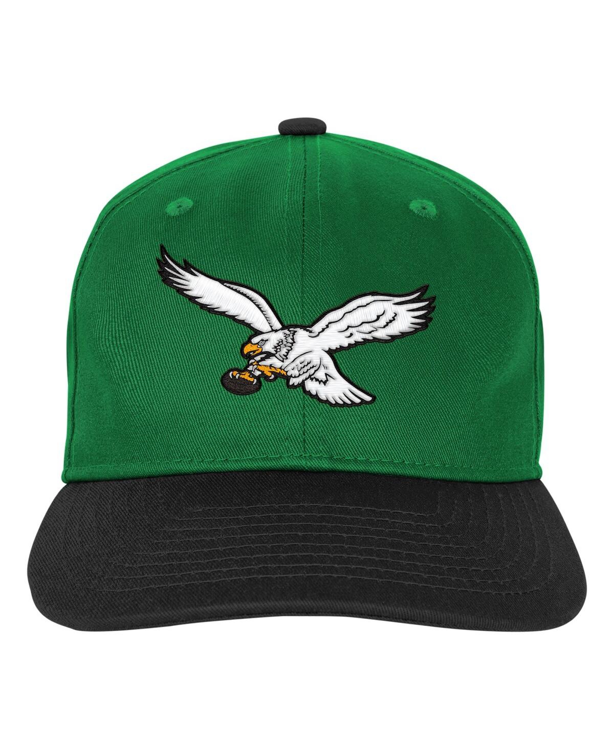 Outerstuff Big Boys And Girls Kelly Green Philadelphia Eagles True Retro Adjustable Hat In Green
