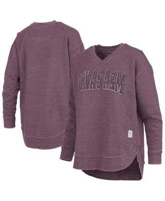 Pressbox - Women's Maroon Texas A&M Aggies Westin Poncho V-Neck Pullover Sweatshirt