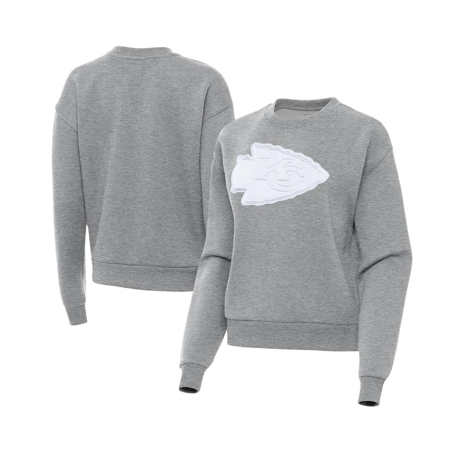 Women's Heather Gray Kansas City Chiefs Victory Pullover Sweatshirt