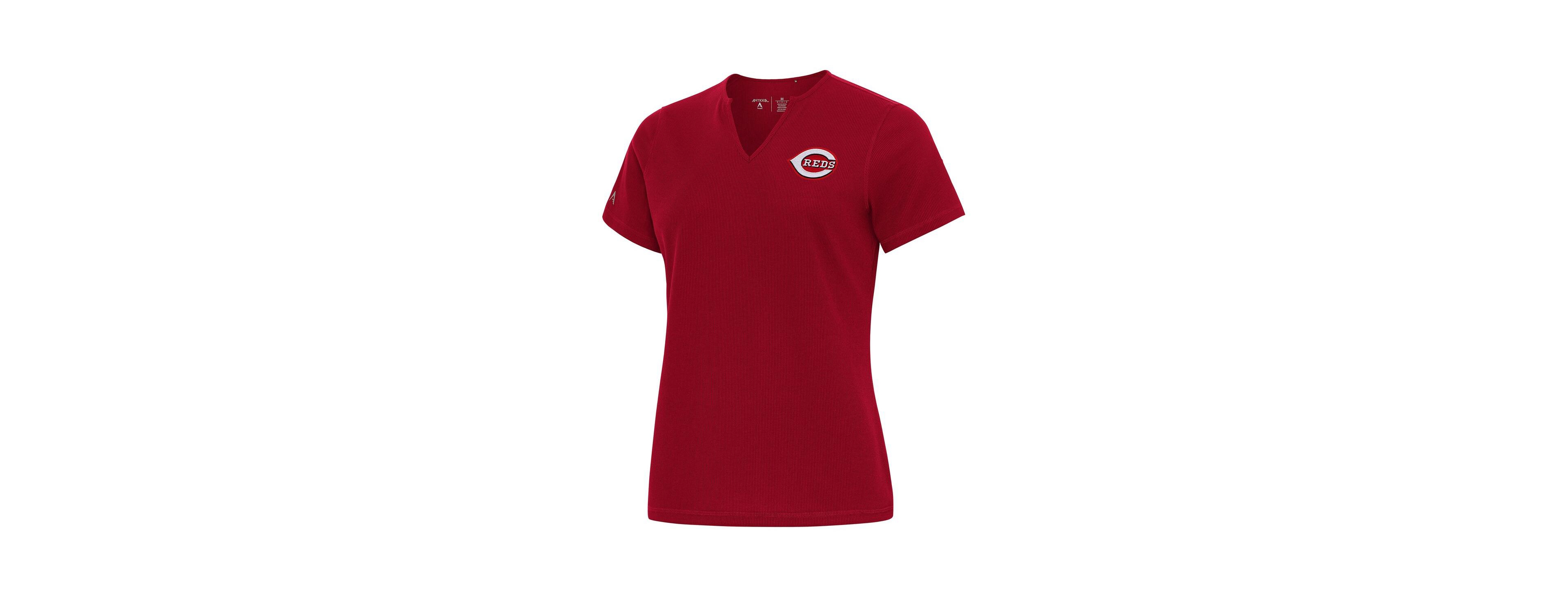 Antigua Women's Red Cincinnati Reds Notch Neck T-Shirt