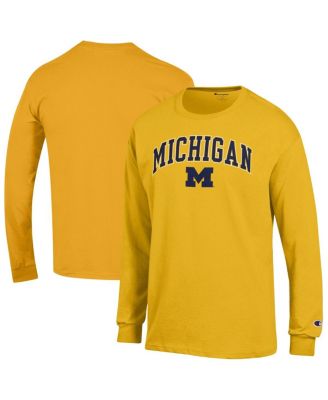 Champion - Men's Maize Michigan Wolverines Arch Over Logo Long Sleeve T-Shirt