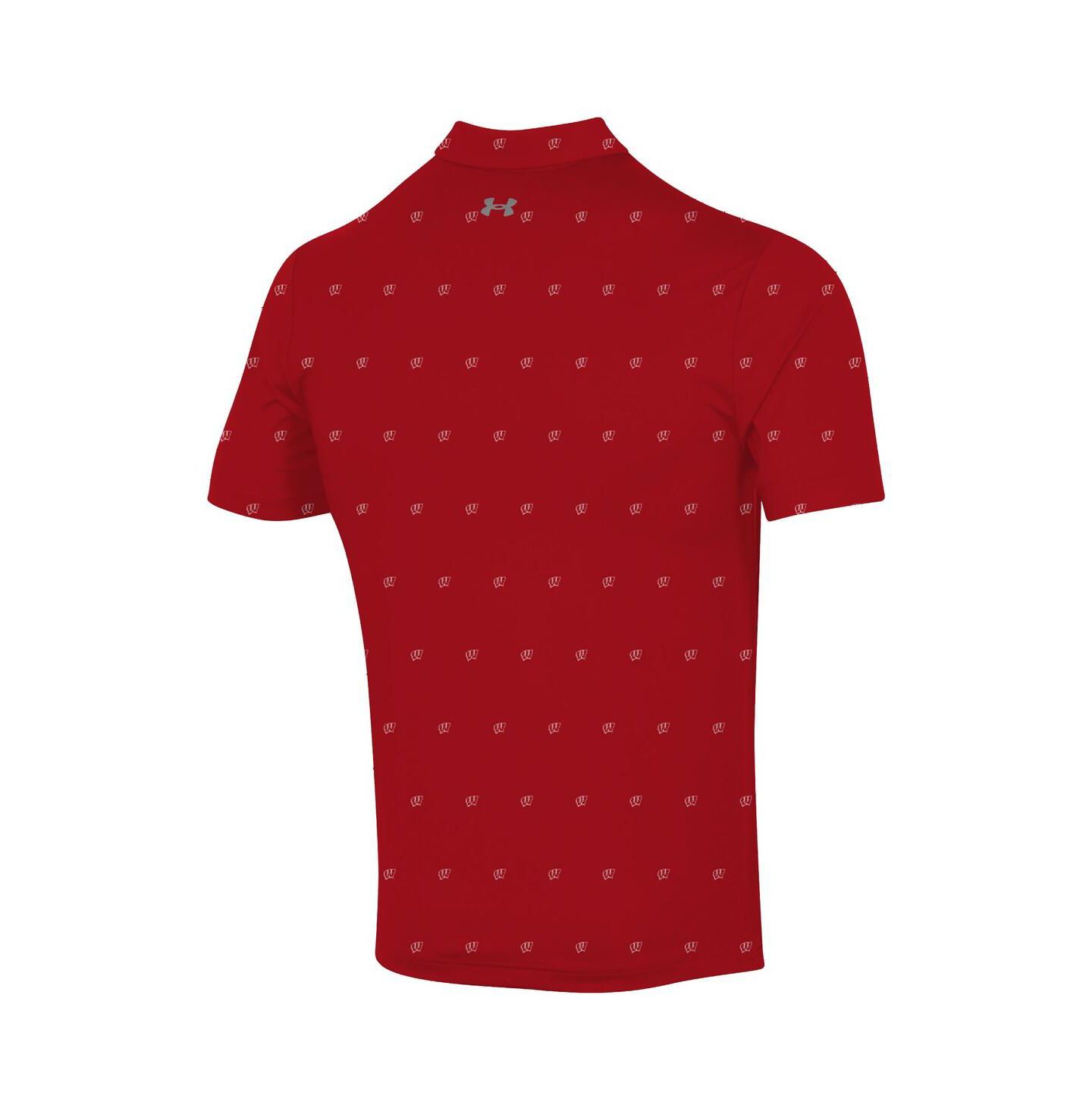 Мужское поло Under Armour Red Wisconsin Badgers Gameday ArmourFuse Polo Shirt — фото 2
