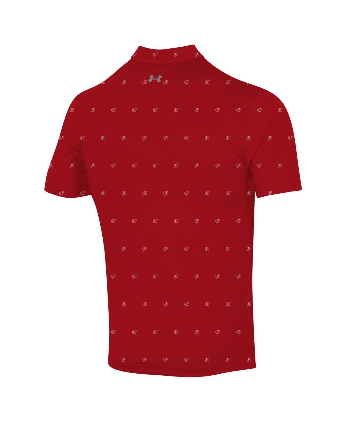 Under Armour Men's Red Wisconsin Badgers Gameday Armourfuse Polo Shirt In Red