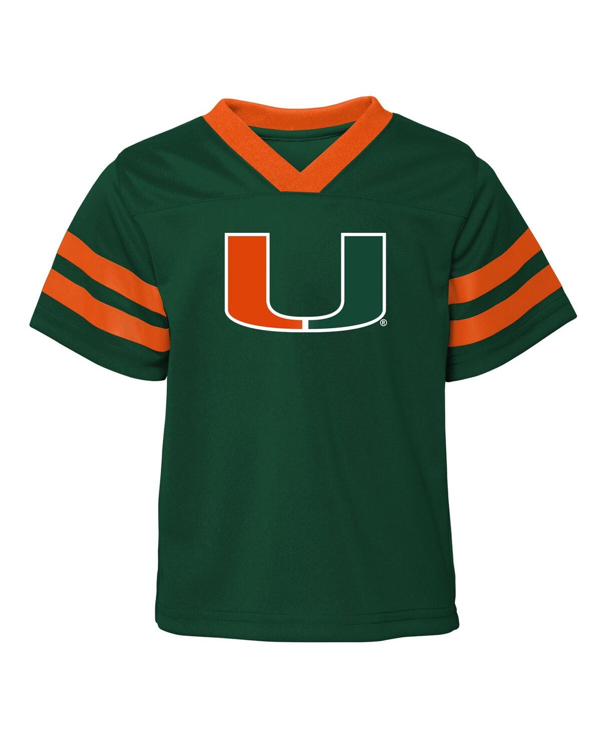 Outerstuff Toddler 2-piece Green/orange Miami Hurricanes Red Zone V-neck Top And Pants Set In Multi