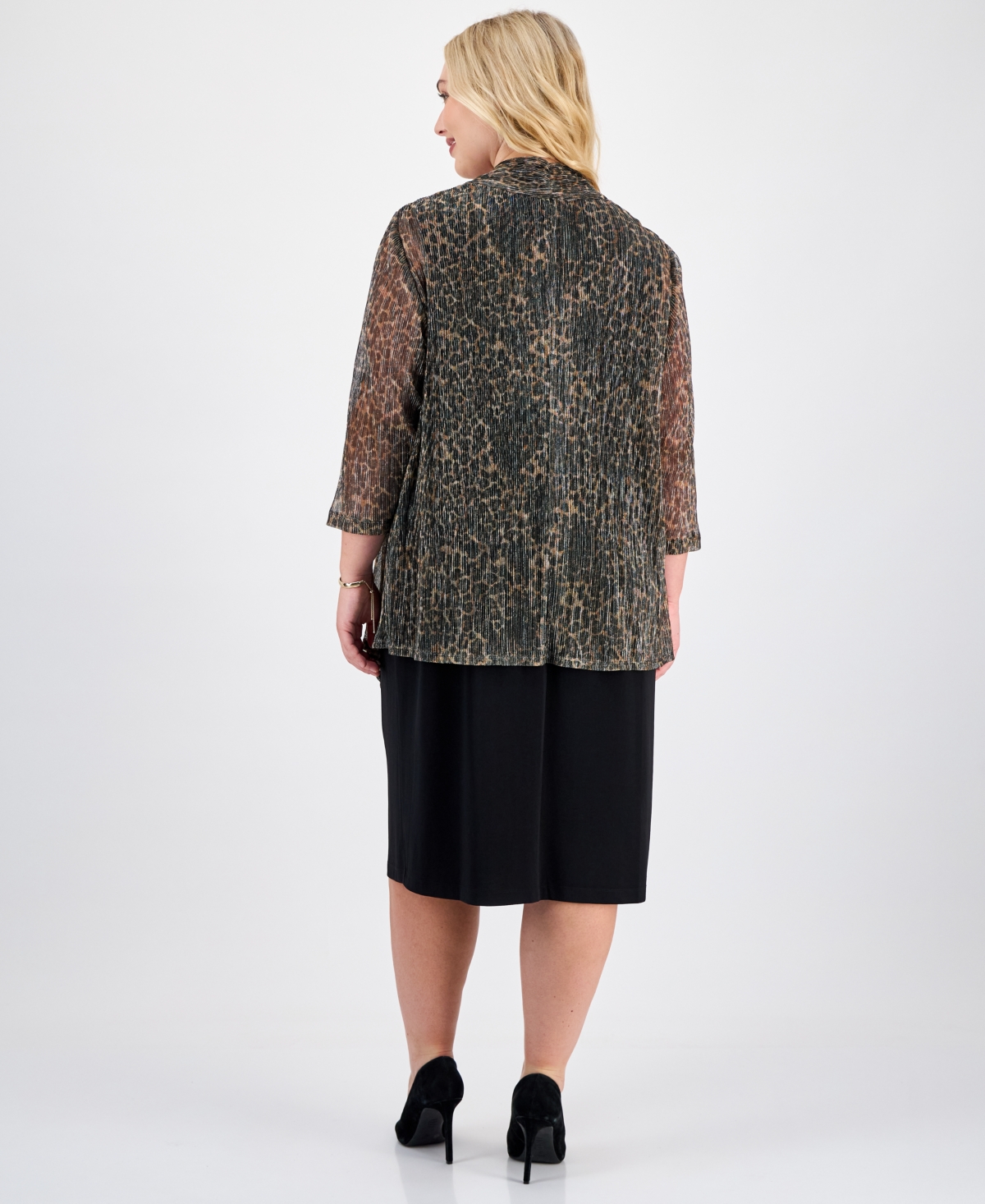 Connected Plus Pleated Jersey Jacket Dress