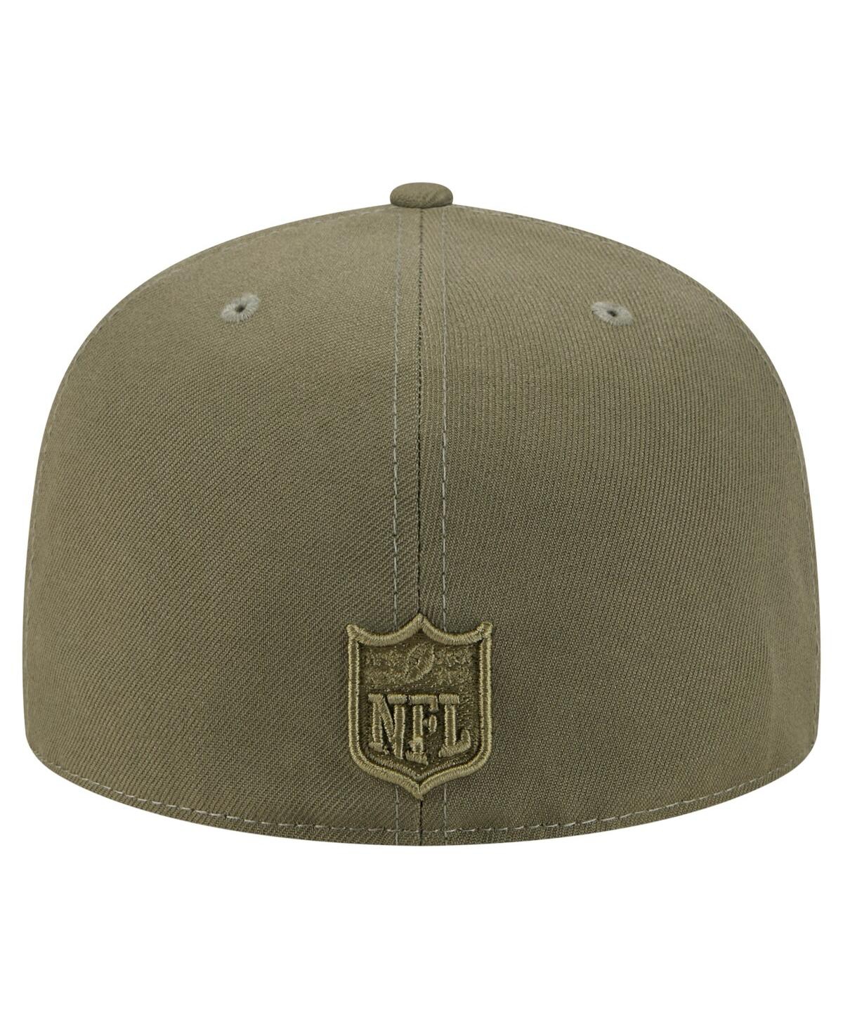 New Era Men's Olive Kansas City Chiefs Color Pack A-frame 59fifty Fitted Hat In Green