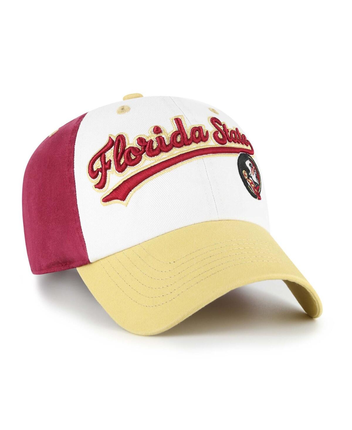 47 Brand Big Boys And Girls White Florida State Seminoles Scooter Clean Up Adjustable Hat In Multi