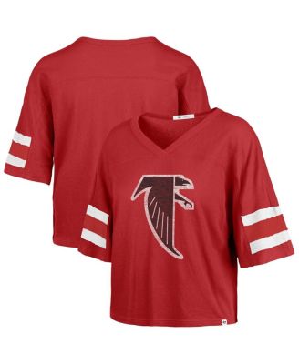 '47 Brand - Women's Red Atlanta Falcons Premier Scout Cropped V-Neck T-Shirt