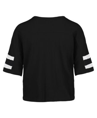 Women's Black Indiana Hoosiers Premier Scout Sleeve Stripe Relaxed Dolman T-Shirt