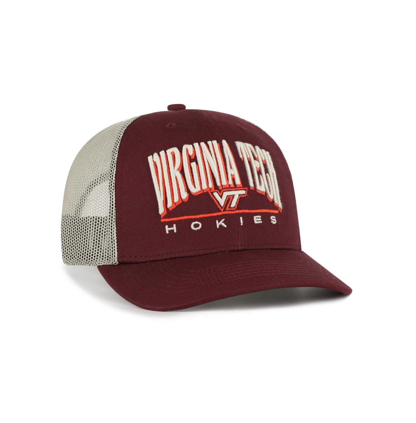Мужская кепка '47 Brand Maroon Virginia Tech Hokies Arid Adjustable Trucker Hat — фото 3