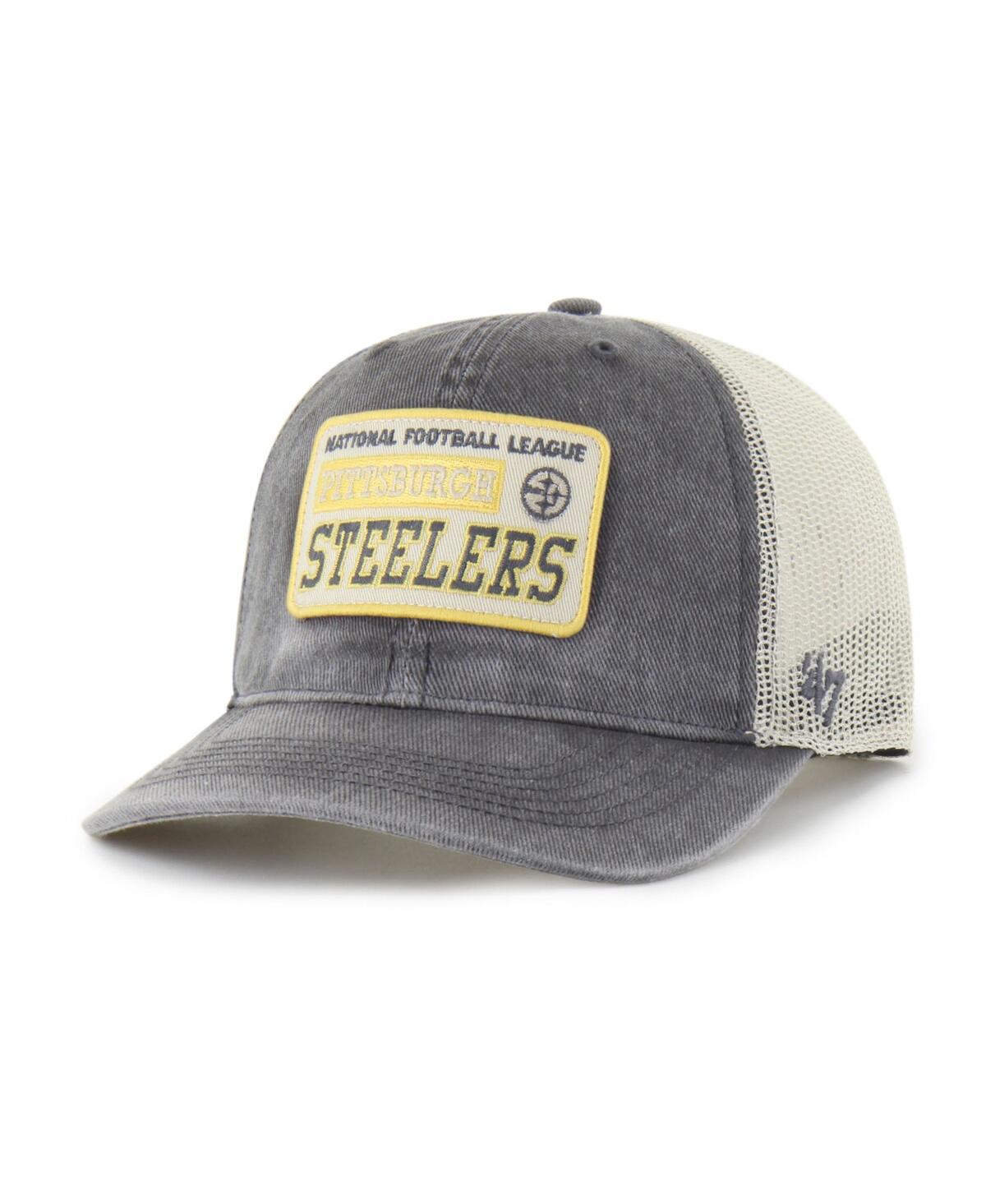 '47 Brand Men's Charcoal Pittsburgh Steelers Canteen Relaxed Trucker Adjustable Hat