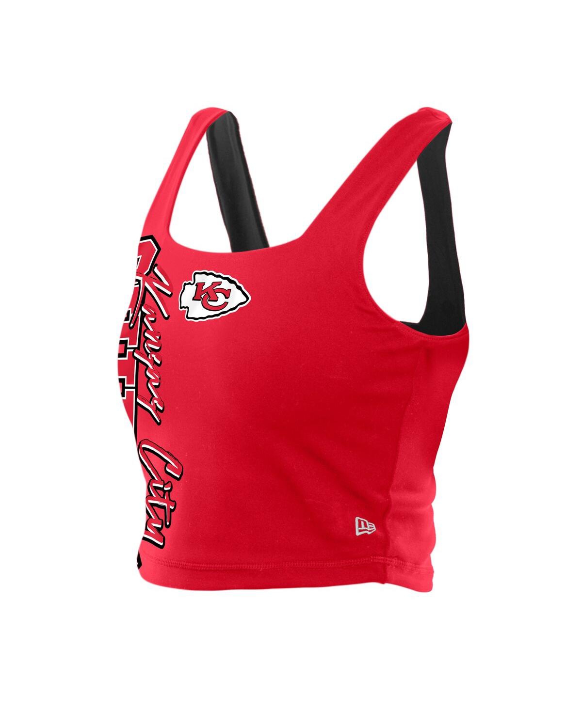 New Era Women's Red/black Kansas City Chiefs Reversible Cropped Sport Classics Tank Top