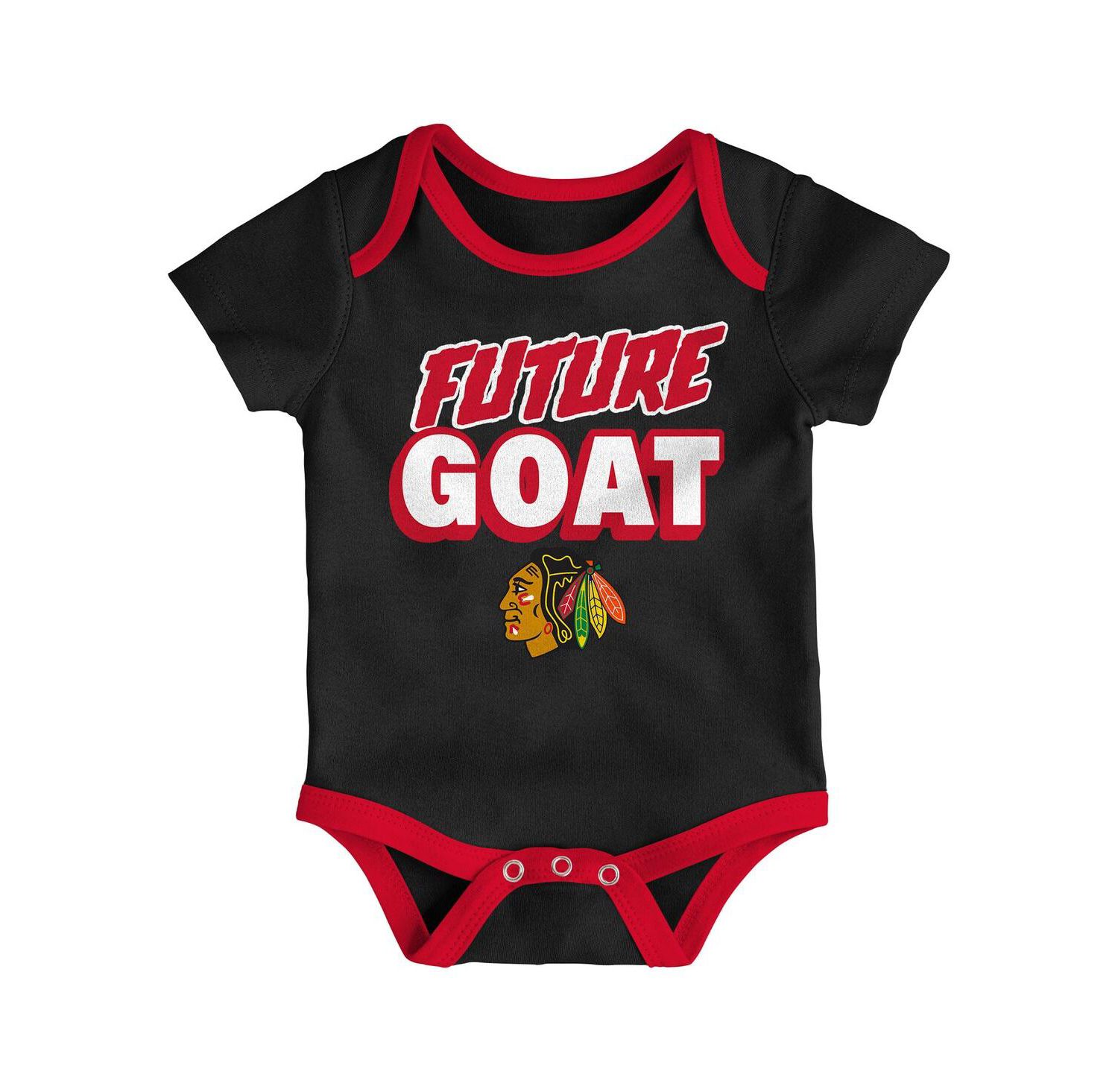 Newborn 3-Pack Chicago Blackhawks Loyal Buddies Bodysuit Set