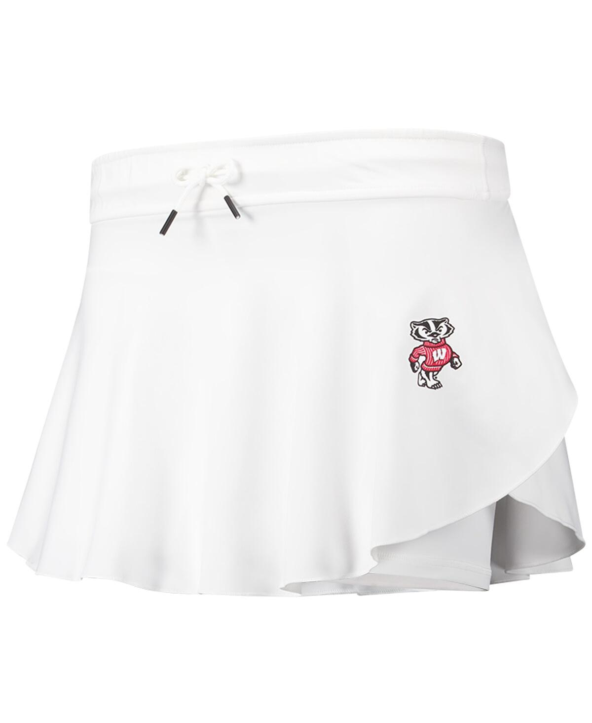 Under Armour Women's White Wisconsin Badgers Gameday Split Soft Skort In White
