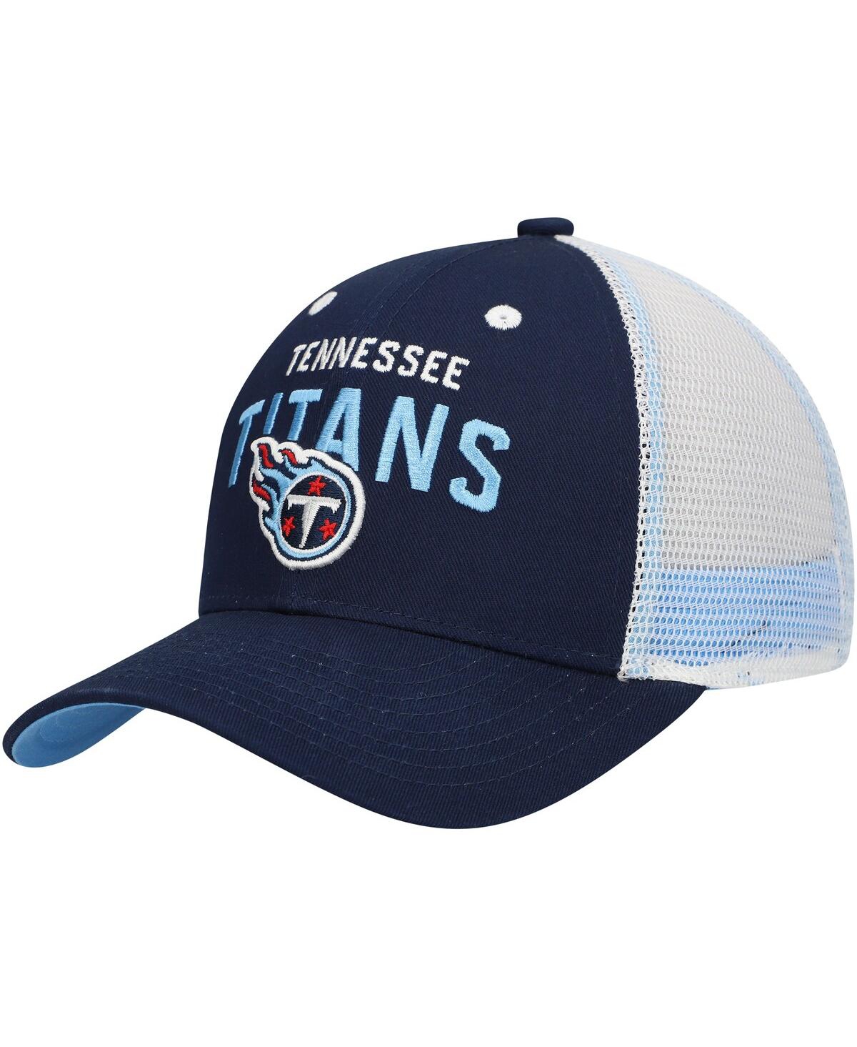 Outerstuff Big Boys And Girls Navy Tennessee Titans Core Lockup Trucker Adjustable Hat In Blue