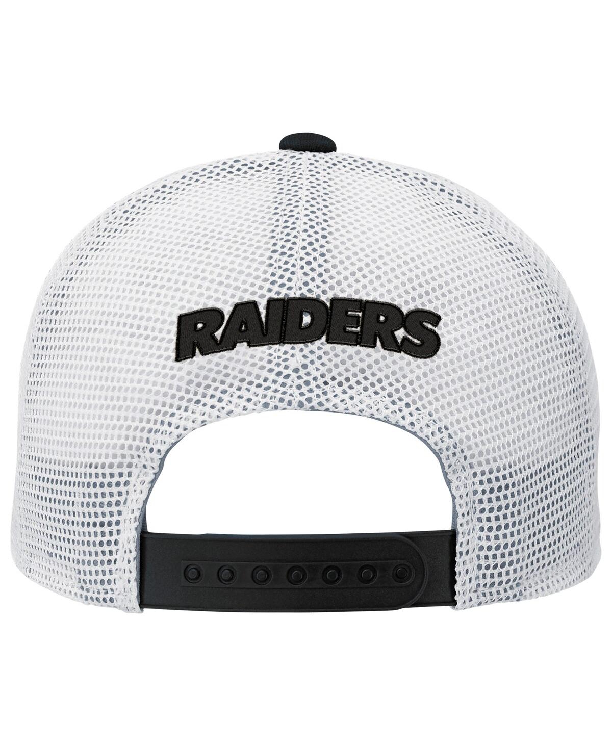 Outerstuff Big Boys And Girls Black Las Vegas Raiders Core Lockup Trucker Adjustable Hat In Black