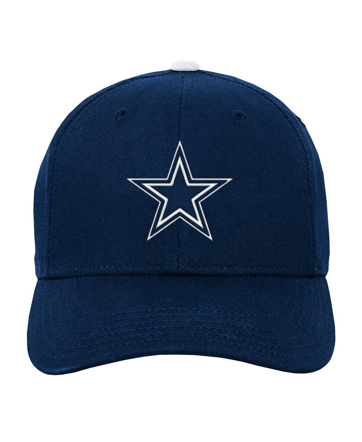 Outerstuff Big Boys And Girls Navy Dallas Cowboys Team Pre-curved Adjustable Hat In Blue