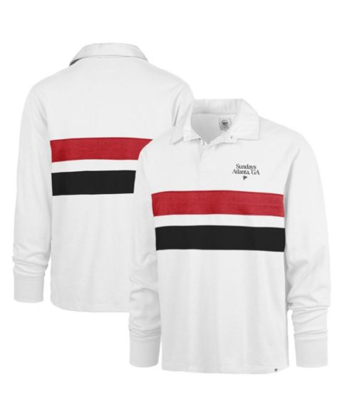 Мужское поло '47 Brand White Atlanta Falcons Sundays Clubhouse Knox Thames Long Sleeve Rugby Polo