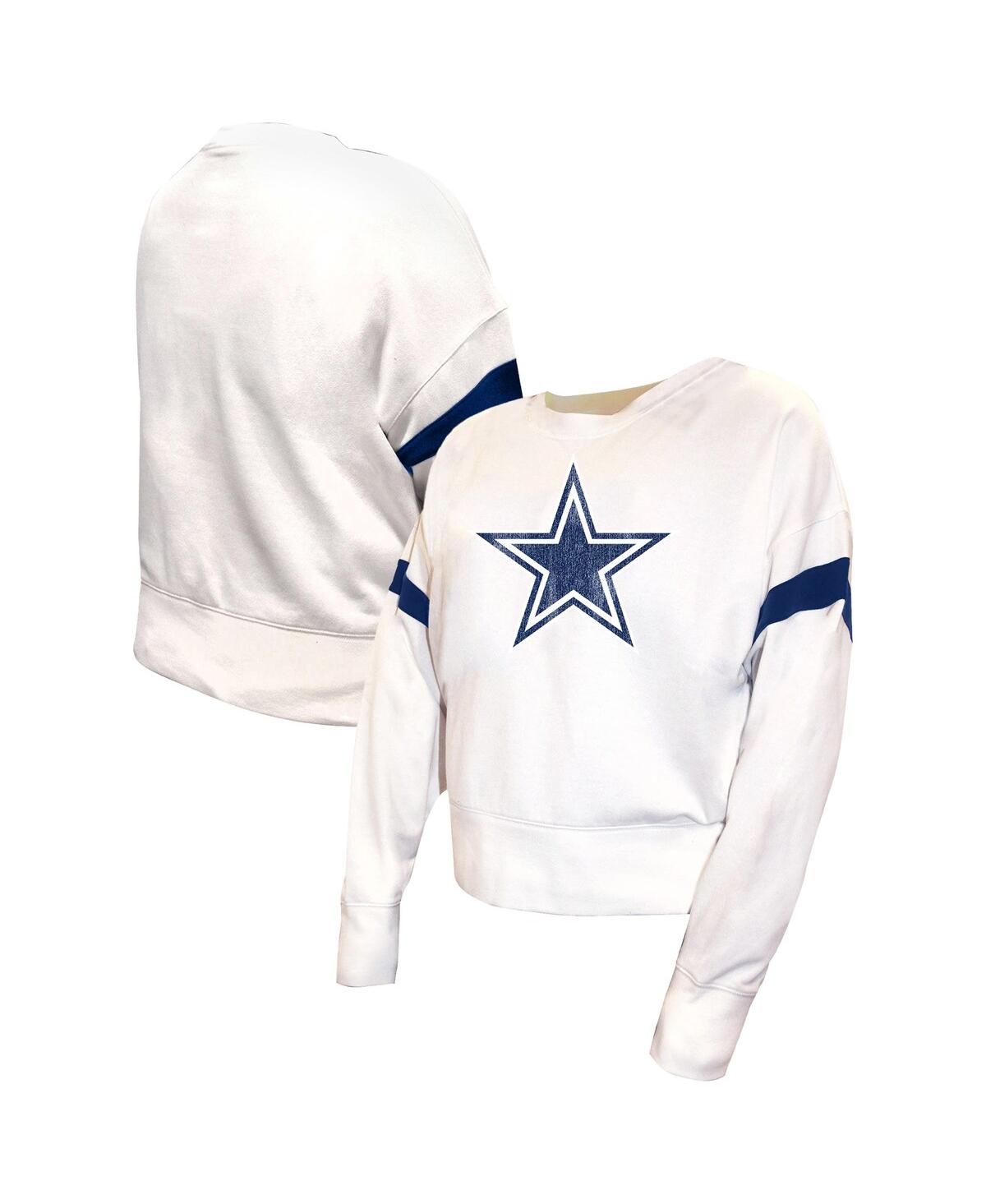 Fanatics Women'sâ White Dallas Cowboys Plus Size Fleece Pullover Sweatshirt In White