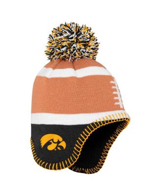 Fanatics - Toddler Brown Iowa Hawkeyes Football Head with Pom Knit Hat