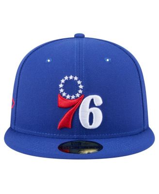 Men's Royal Philadelphia 76ers Throwback Pennant 59FIFTY Fitted Hat