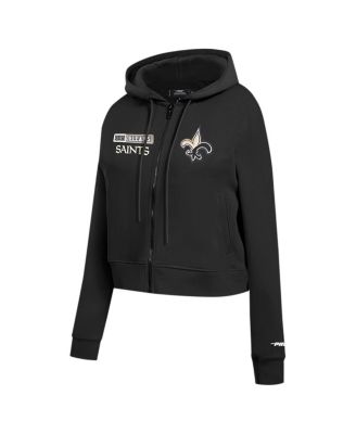 Women's Black New Orleans Saints Split Logo Full-Zip Hoodie