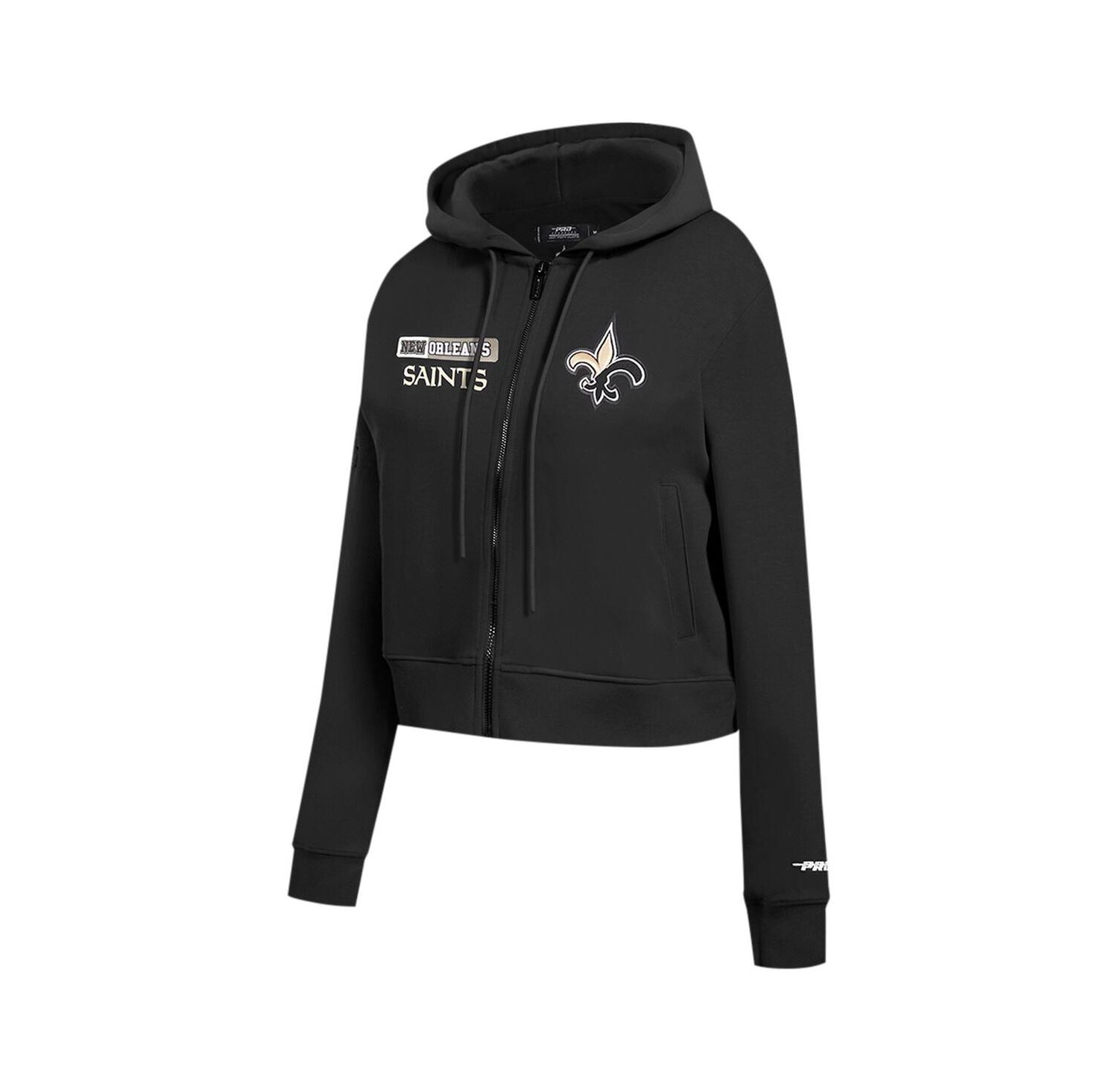 Women's Black New Orleans Saints Split Logo Full-Zip Hoodie