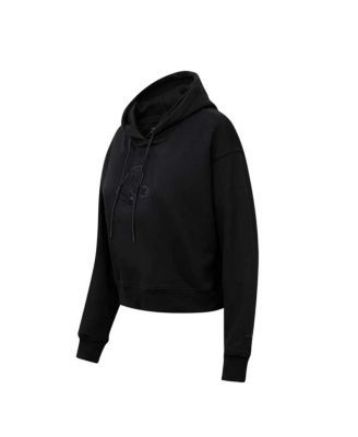 Women's Boston Red Sox Triple Black Cropped Pullover Hoodie